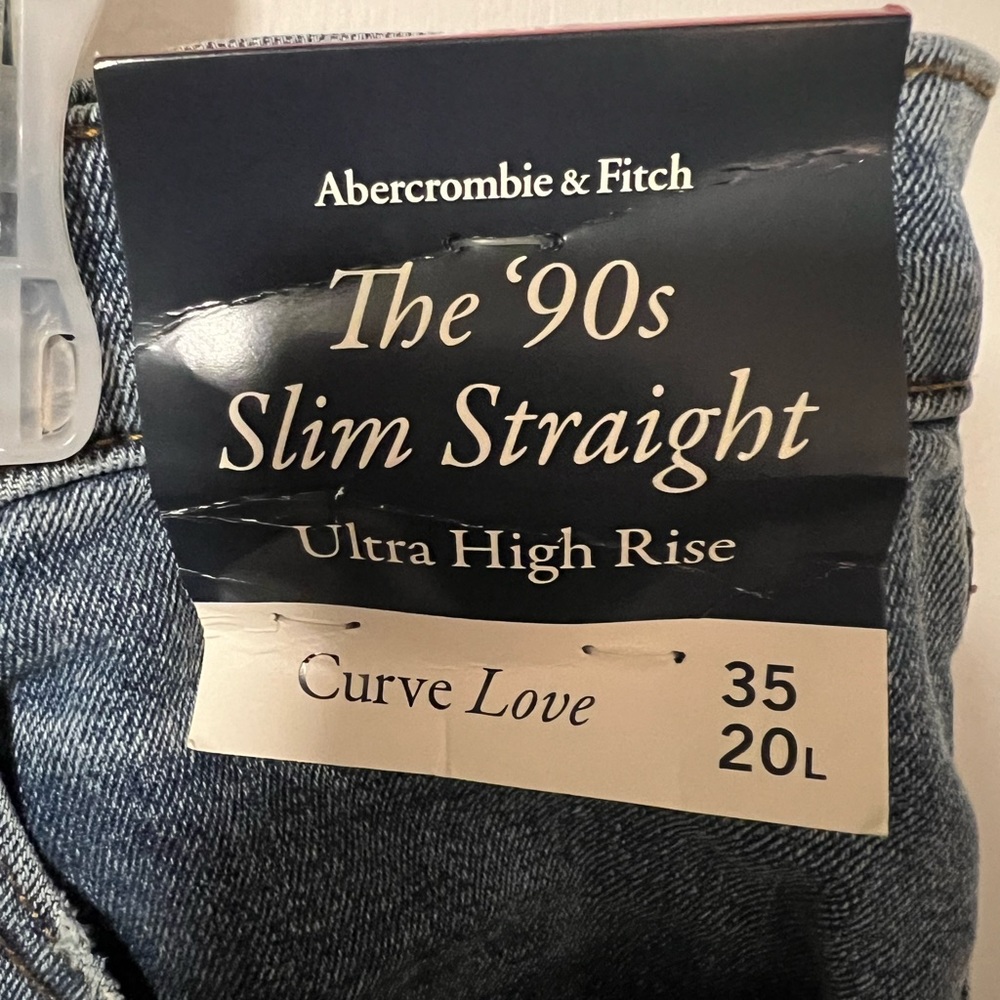 Abercrombie & Fitch The 90s Slim Straight Ultra High Rise, Curve love—sz 35/20L